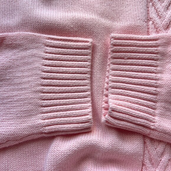 Karen Scott Pullover Womens XL Soft Pink Cotton Cable Knit Ribbed Hem NWT - Picture 5 of 5